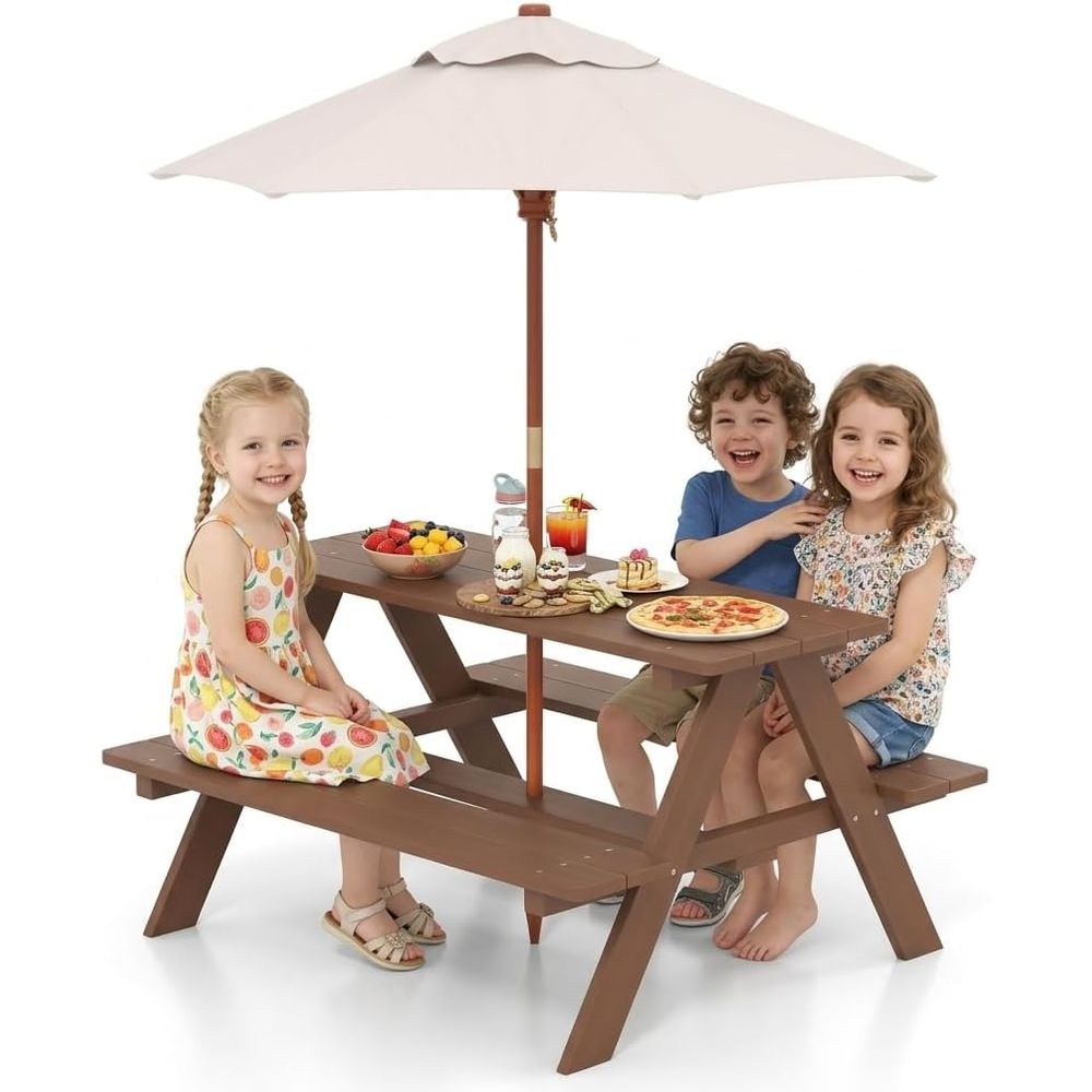 Kids Outdoor Umbrella For Table - Table de pique-nique pour enfants, table