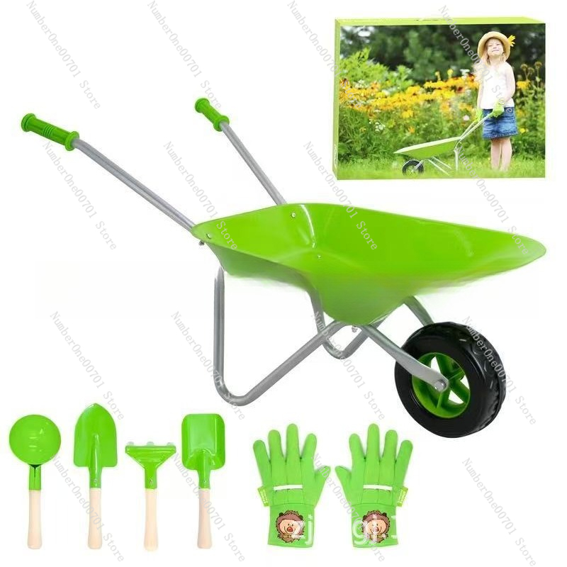Kids Outdoor Garden Toys - Brouette d'extérieur pour enfants, ensemble de