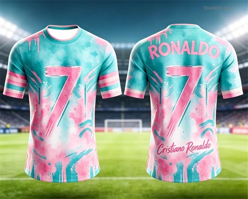 Kids Outdoor Gym - T-shirt d'été pour hommes, imprimé Ronaldo