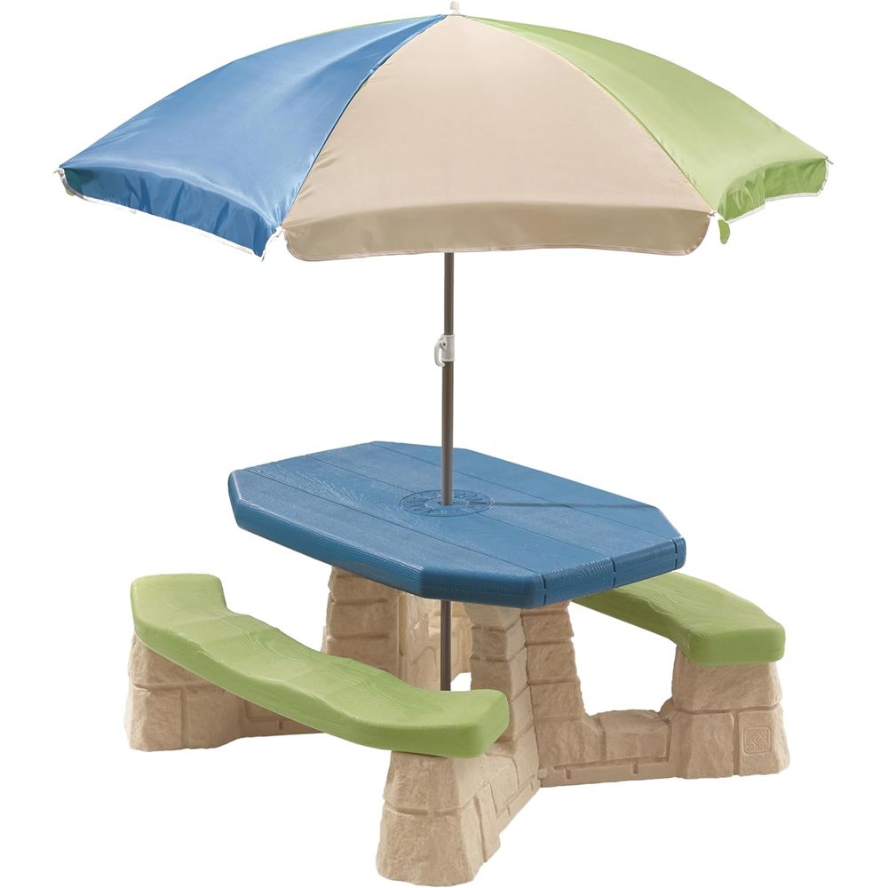 Kids Outdoor Umbrella For Table - Table de pique-nique pour enfants Naturally