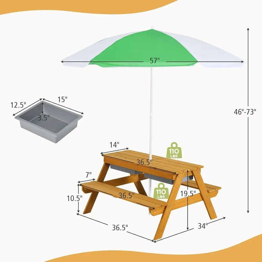 Table de pique-nique pour enfa - Kids Outdoor Umbrella For Table avis et prix