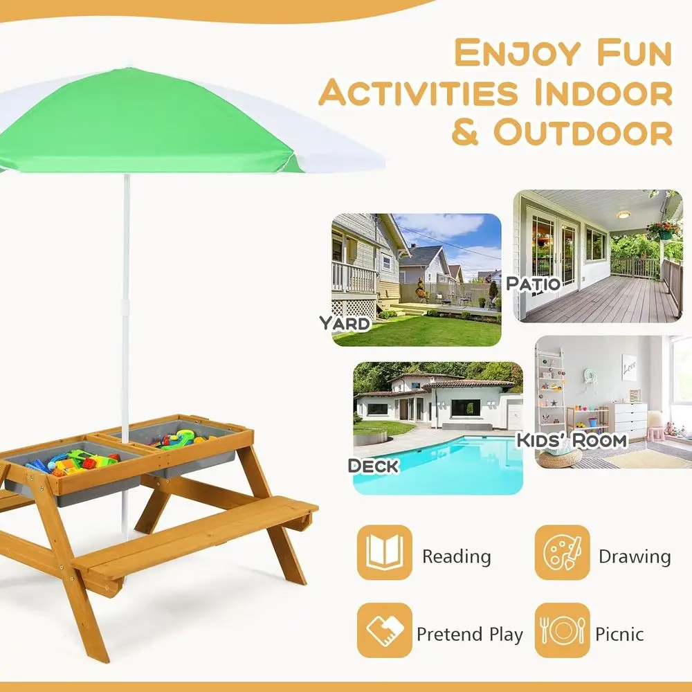 Table de pique-nique pour enfa - Kids Outdoor Umbrella For Table avis et prix