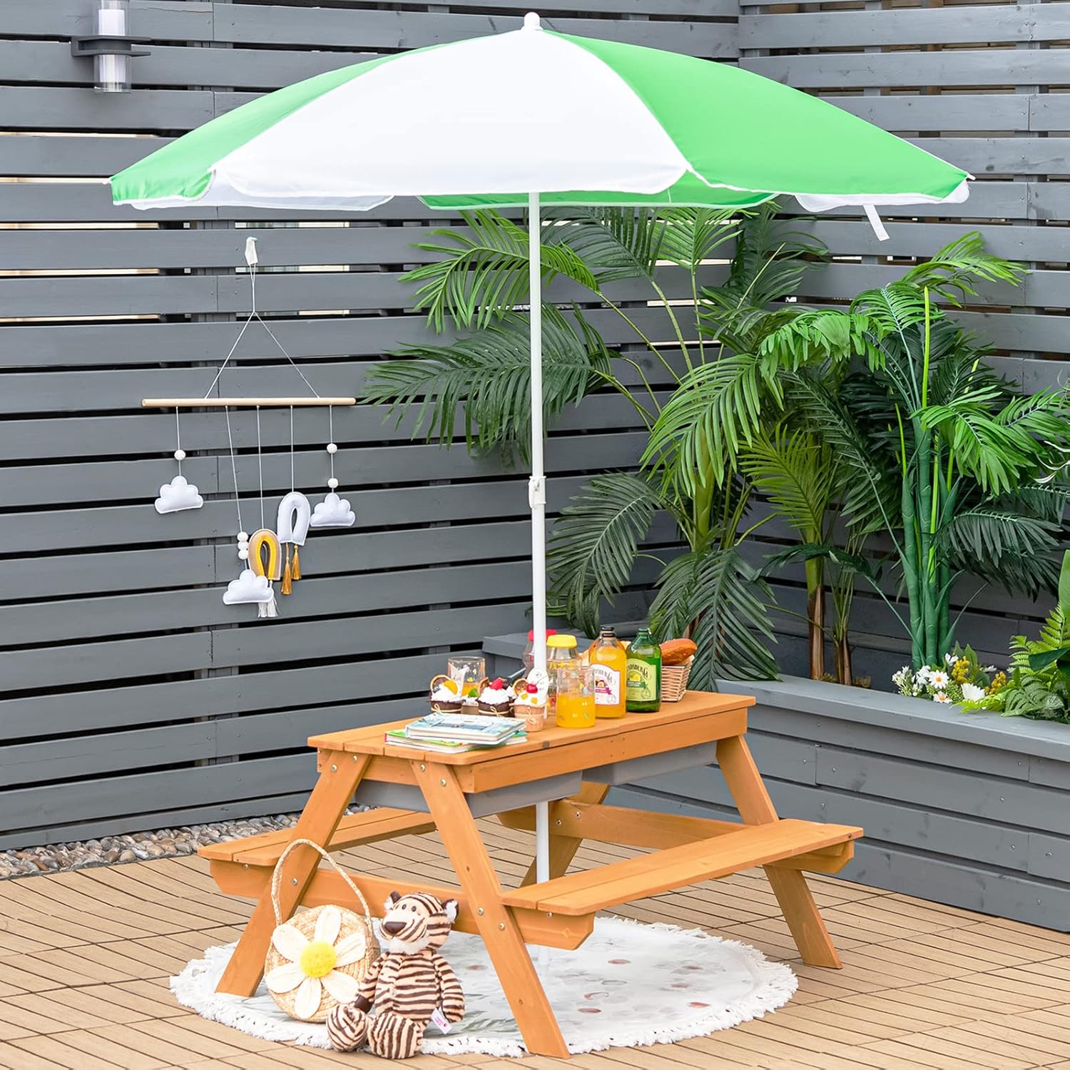 Table de pique-nique 4-en-1 en - Kids Outdoor Umbrella For Table avis et prix