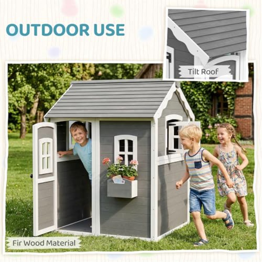 Maisonnette de jeu en bois pou - Kids Outdoor Flooring avis et prix