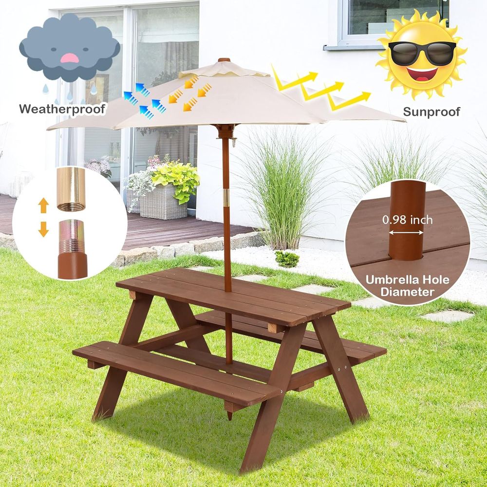 Table de pique-nique pour enfa - Kids Outdoor Umbrella For Table avis et prix