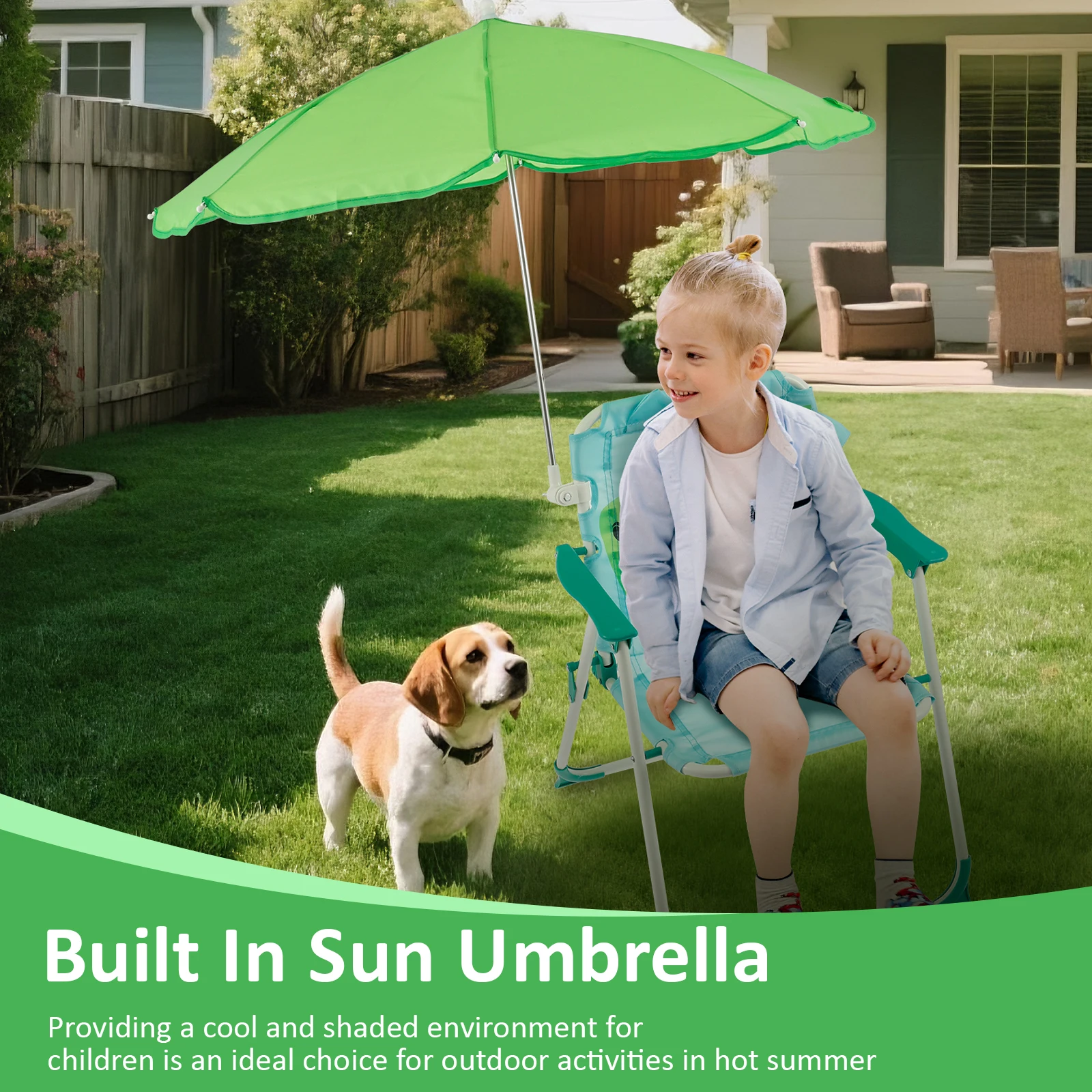Chaise de plage pliante pour e - Kids Outdoor Lounge Chair With Umbrella avis et prix