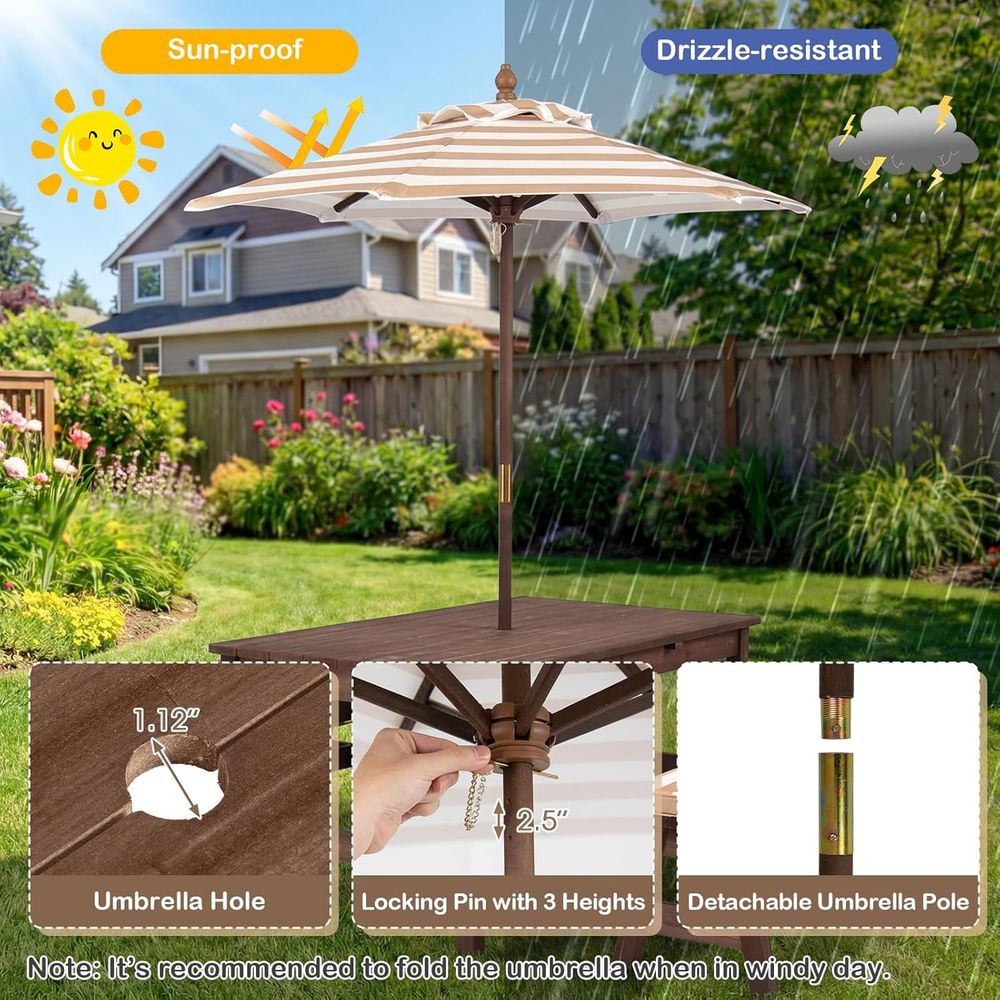 Table de pique-nique pour enfa - Kids Outdoor Umbrella For Table avis et prix