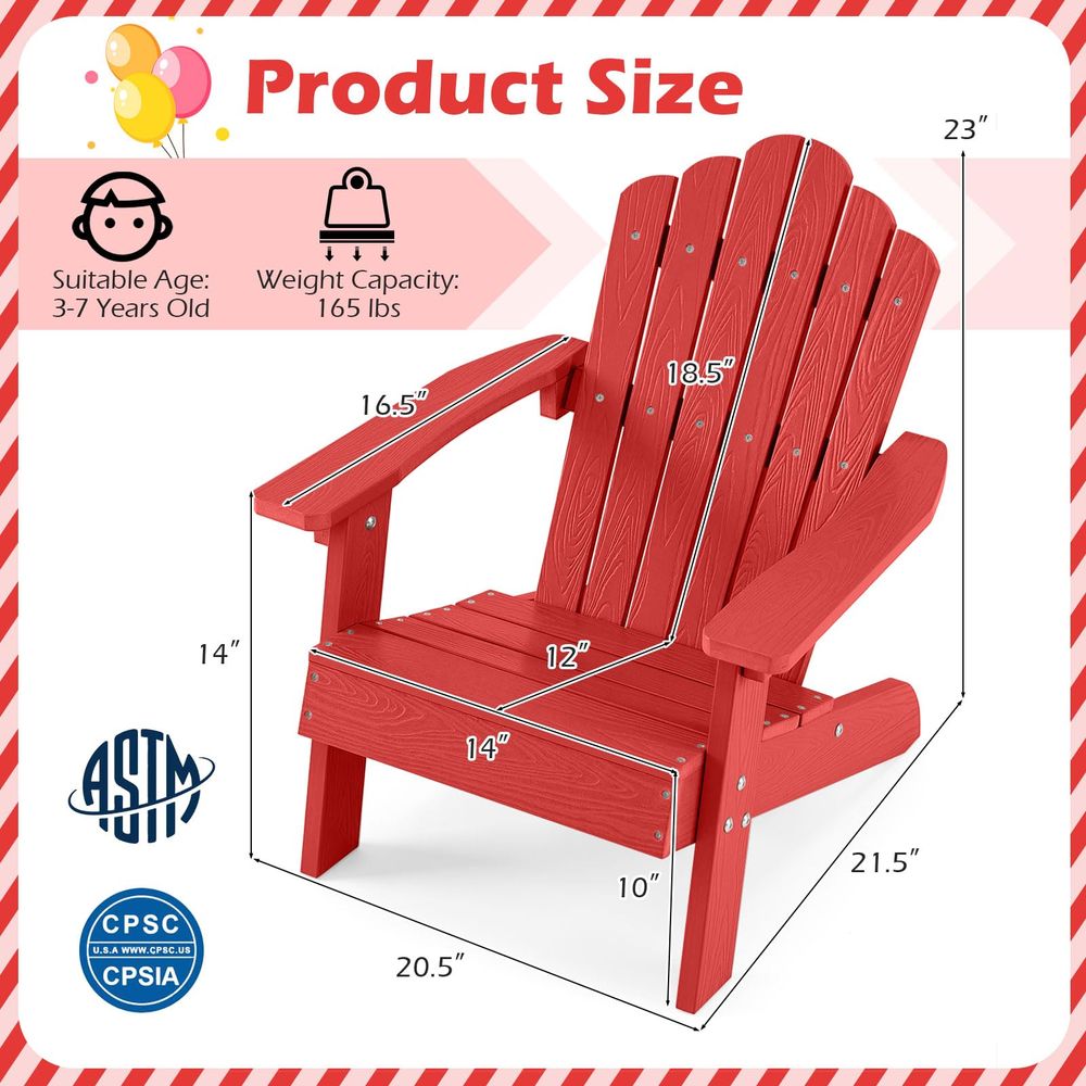 Chaise Adirondack pour enfants - Kids Outdoor Adirondack Chair avis et prix