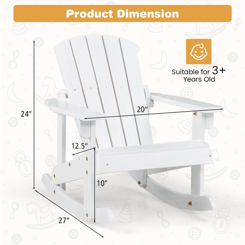 Chaise à bascule Adirondack en - Kids Outdoor Adirondack Chair avis et prix