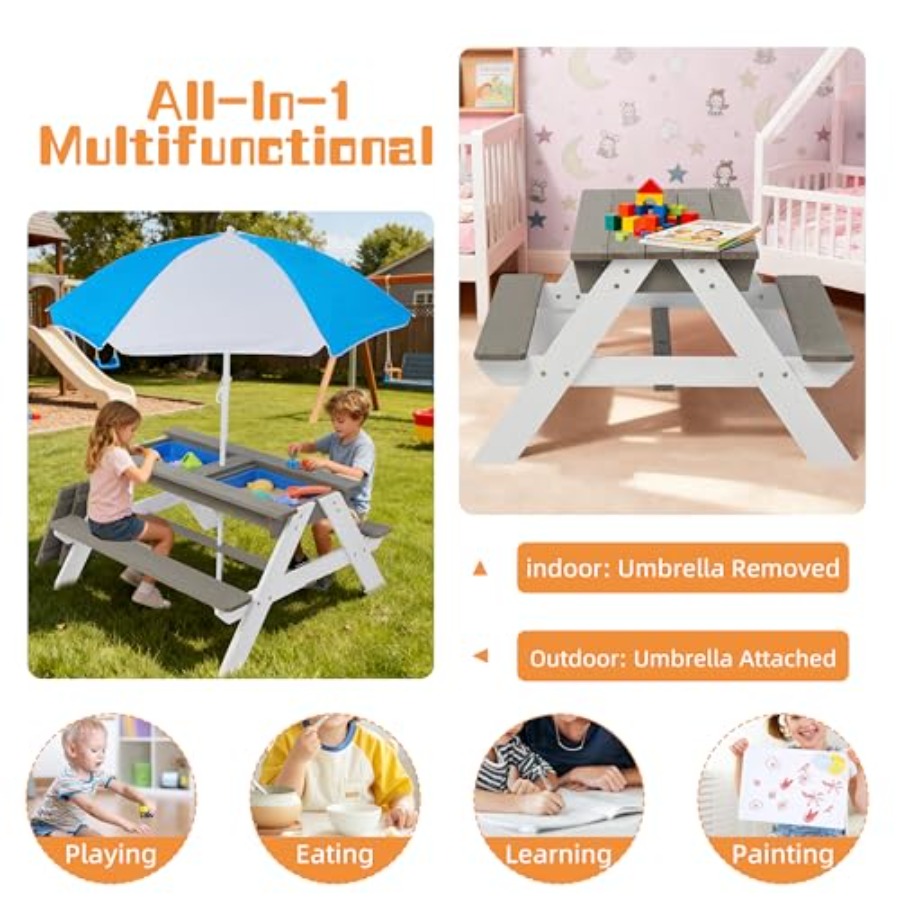 Table de pique-nique d'extérie - Kids Outdoor Umbrella For Table avis et prix